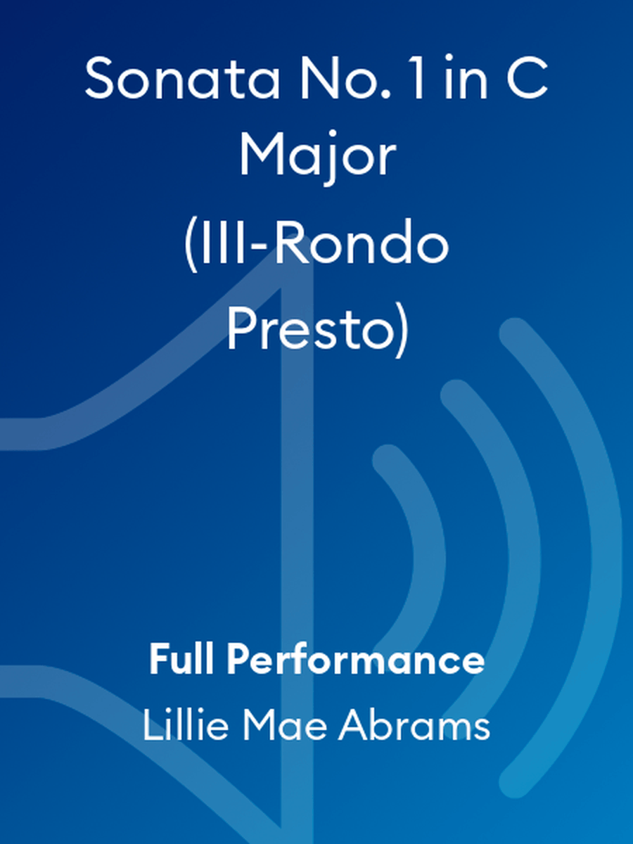 Sonata No. 1 in C Major (III-Rondo Presto) Piano Method scores gallery preview page 1