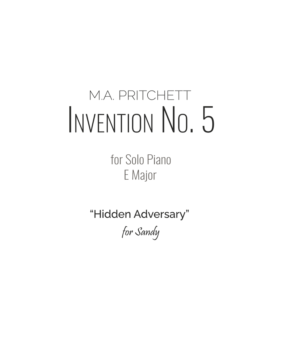 Invention No. 5 in E Major Piano Method scores gallery preview page 3