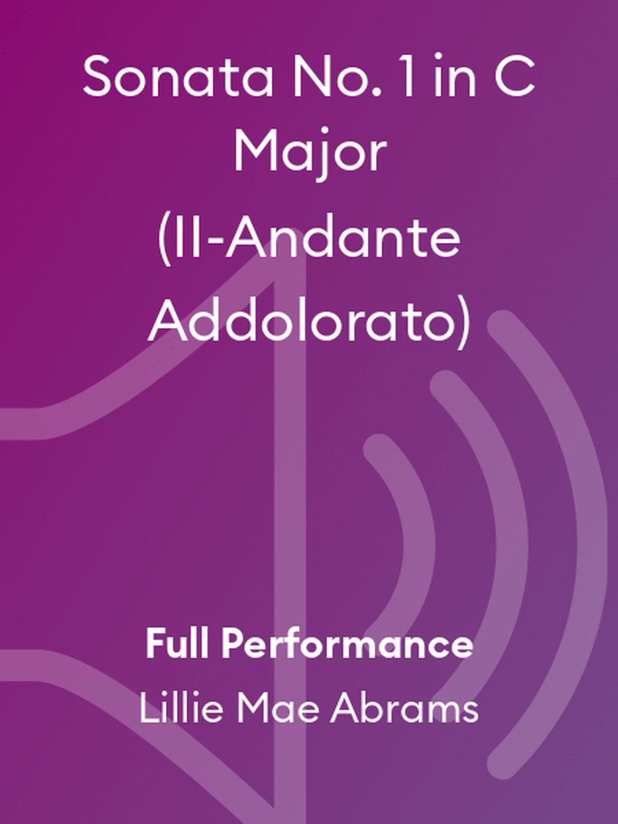 Sonata No. 1 in C Major (II-Andante Addolorato) Piano Method scores gallery preview page 1