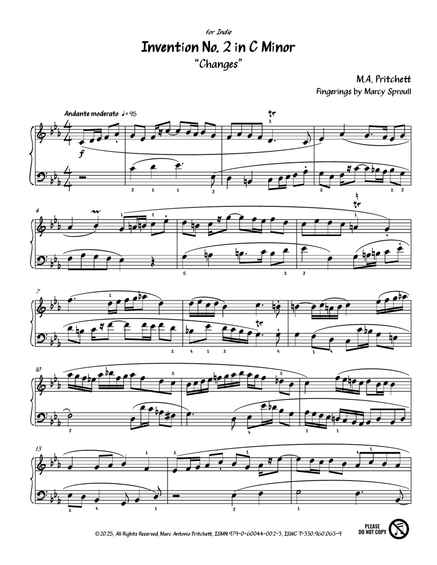 Invention No. 2 in C Minor Piano Method scores gallery preview page 4