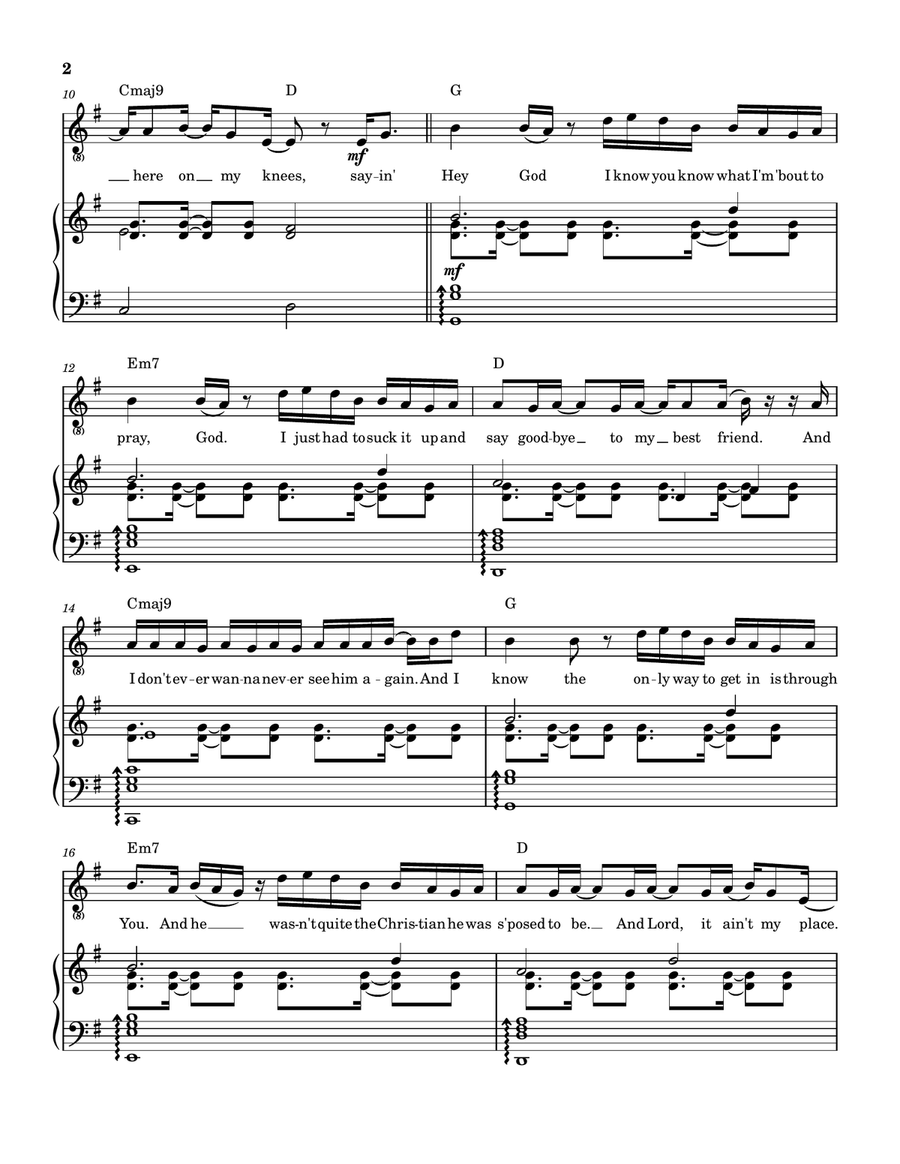 Let Him In Anyway Piano, Vocal scores gallery preview page 3