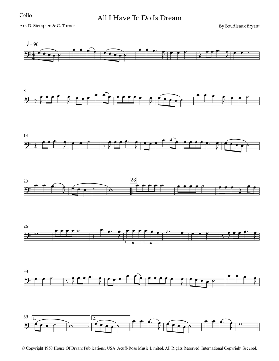 All I Have To Do Is Dream Piano, Vocal scores gallery preview page 4