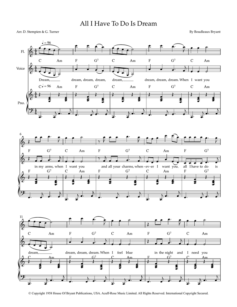 All I Have To Do Is Dream Small Ensemble scores gallery preview page 1