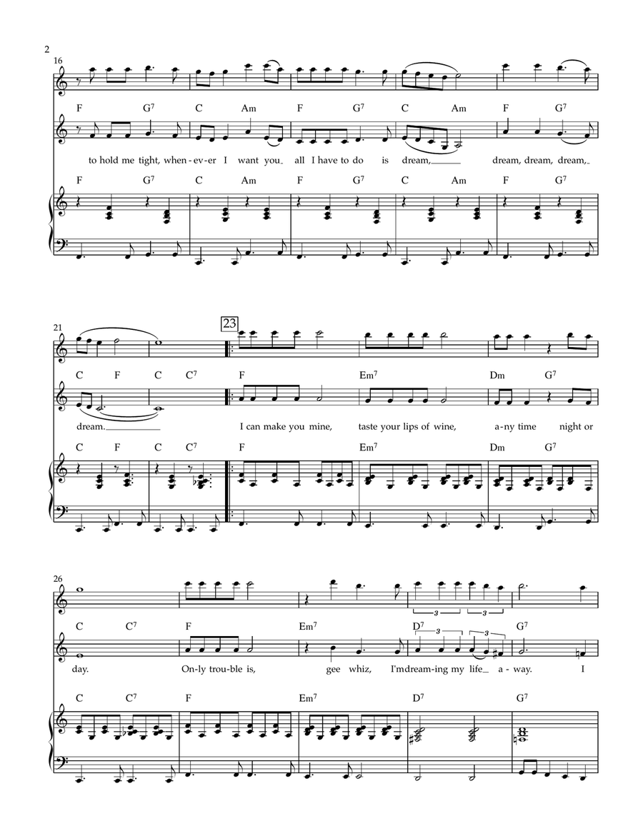 All I Have To Do Is Dream Small Ensemble scores gallery preview page 2