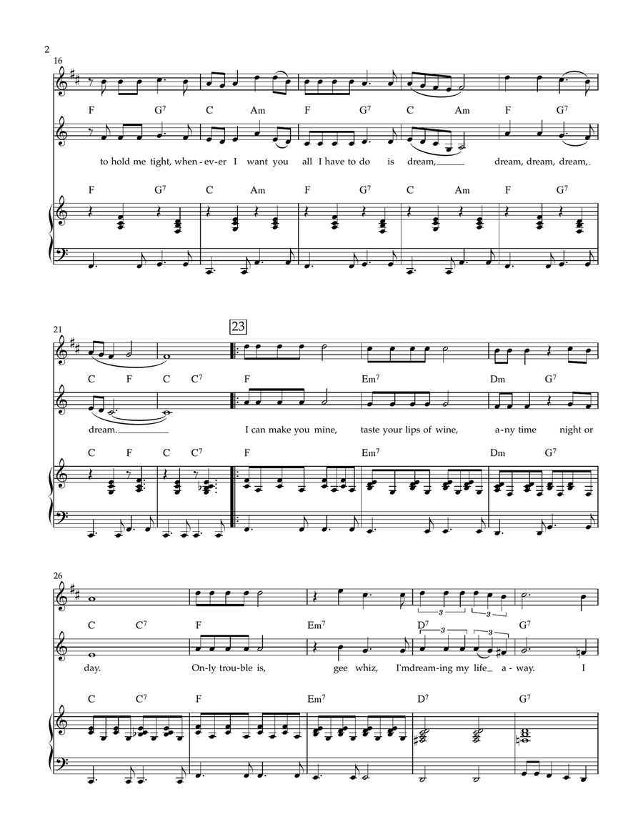 All I Have To Do Is Dream Piano, Vocal scores gallery preview page 2
