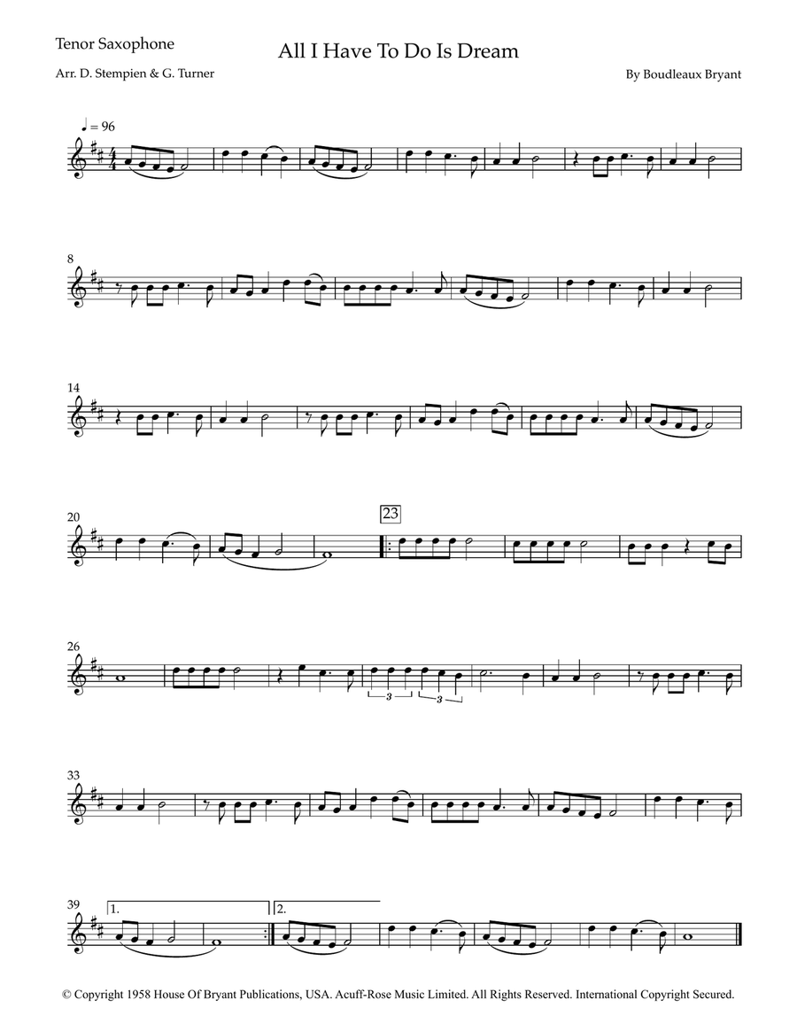All I Have To Do Is Dream Piano, Vocal scores gallery preview page 4