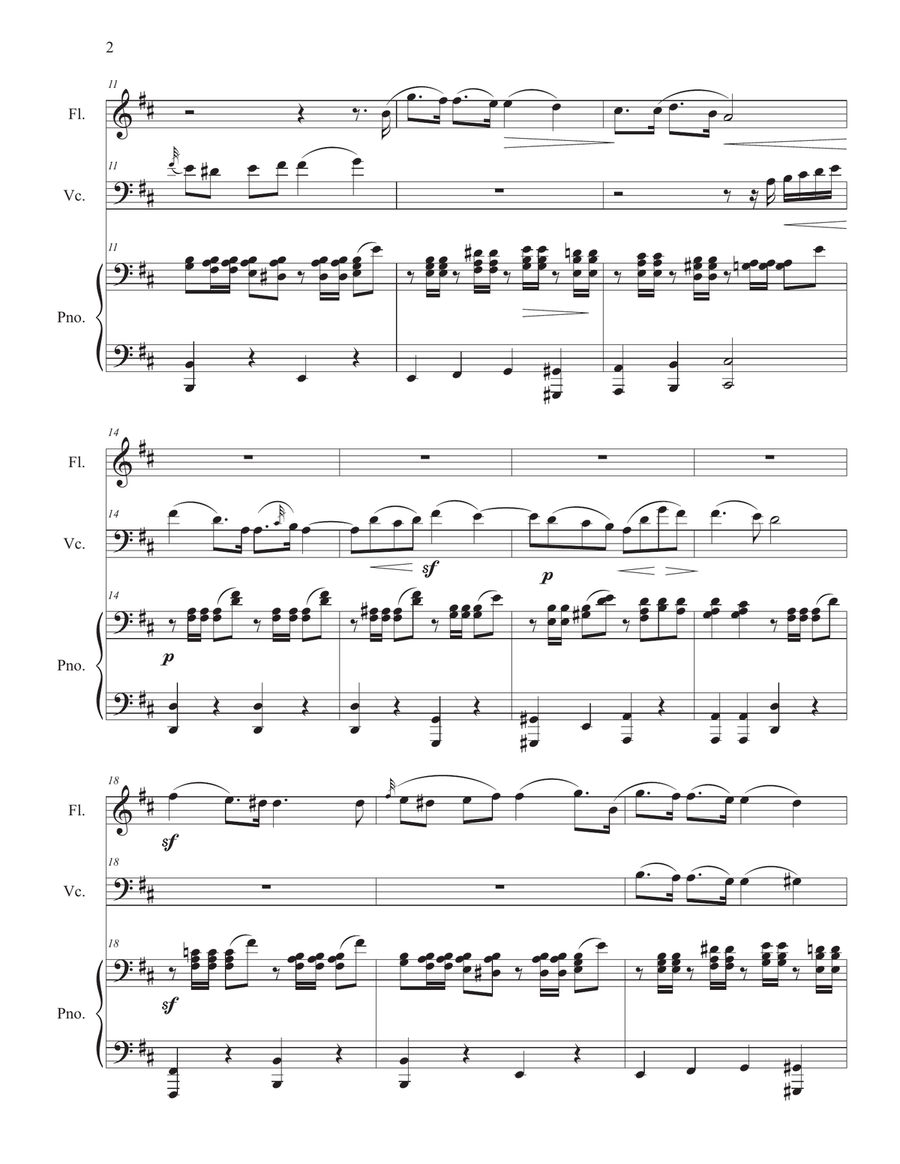 Mendelssohn: Song Without Words, op. 109 - Piano Trio version Piano Trio scores gallery preview page 2