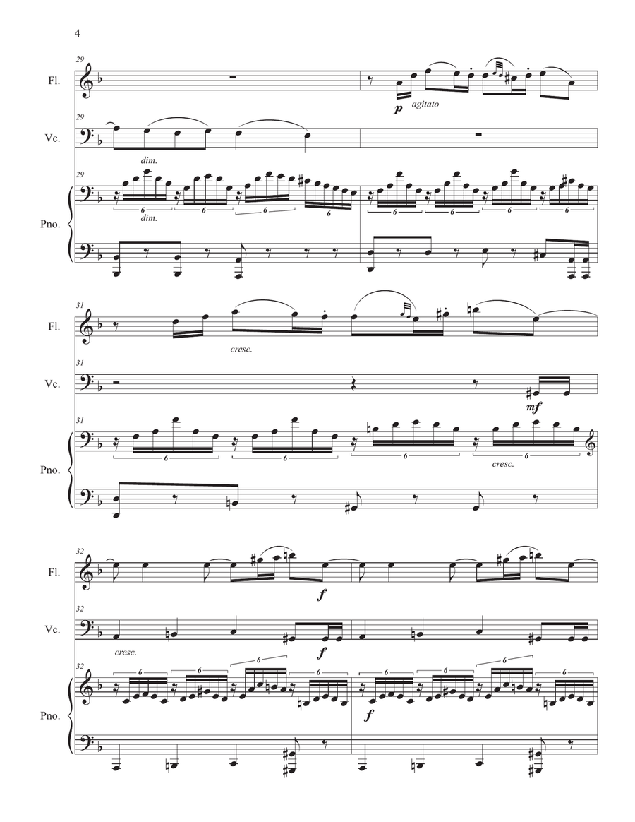 Mendelssohn: Song Without Words, op. 109 - Piano Trio version Piano Trio scores gallery preview page 4