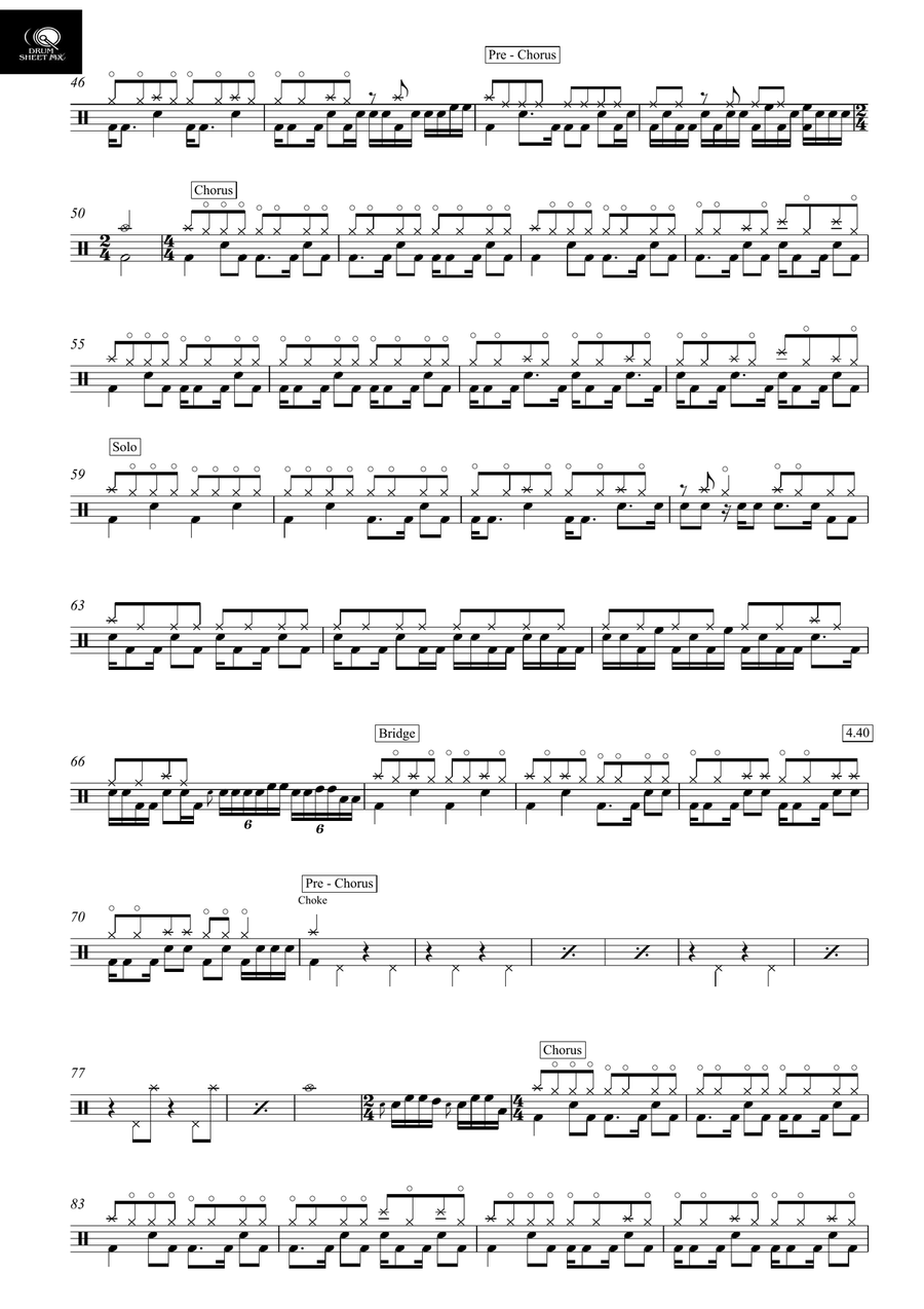 The Unforgiven II The Unforgiven II Drum Set scores gallery preview page 2