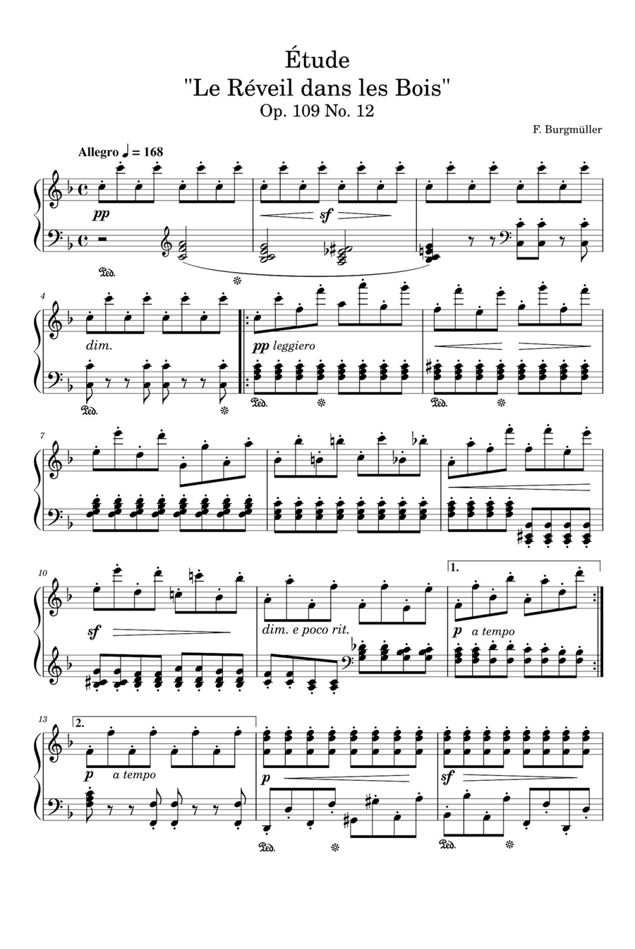 The Nutcracker, Overture - Friedrich Burgmüller Piano Solo scores gallery preview page 1