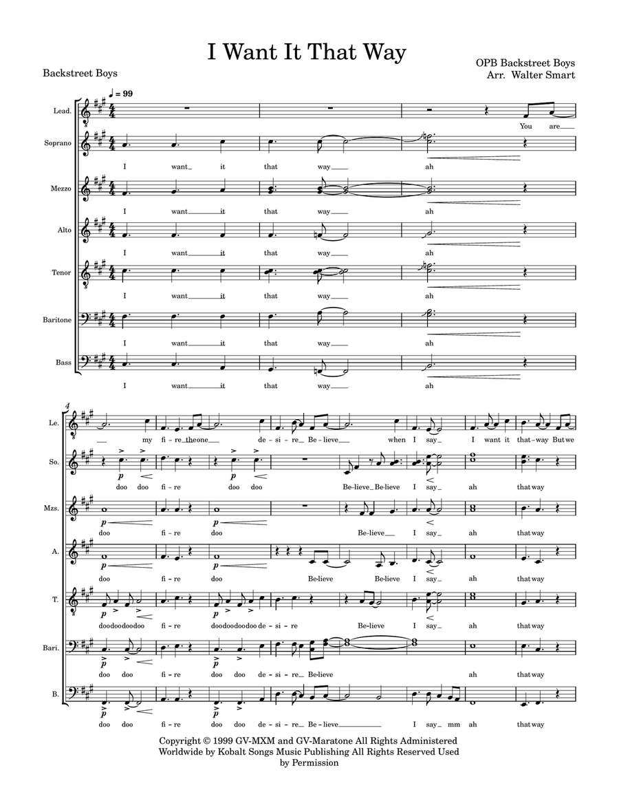 I Want It That Way I Want It That Way A Cappella scores gallery preview page 1
