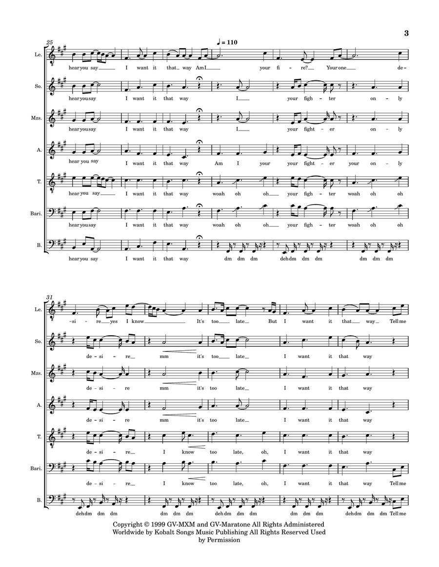 I Want It That Way I Want It That Way A Cappella scores gallery preview page 3