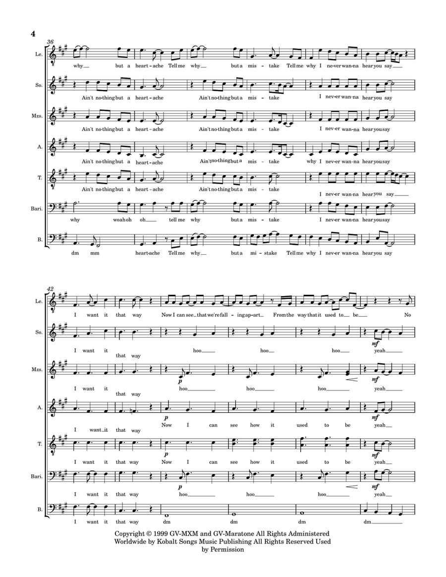 I Want It That Way I Want It That Way A Cappella scores gallery preview page 4