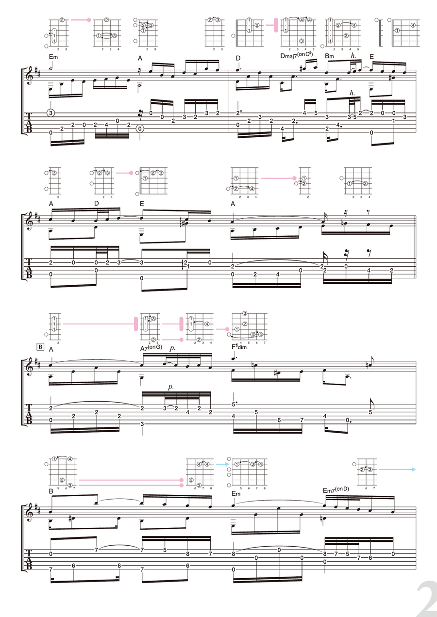 Bach : Air on the G String [for solo acoustic guitar] Acoustic Guitar scores gallery preview page 2