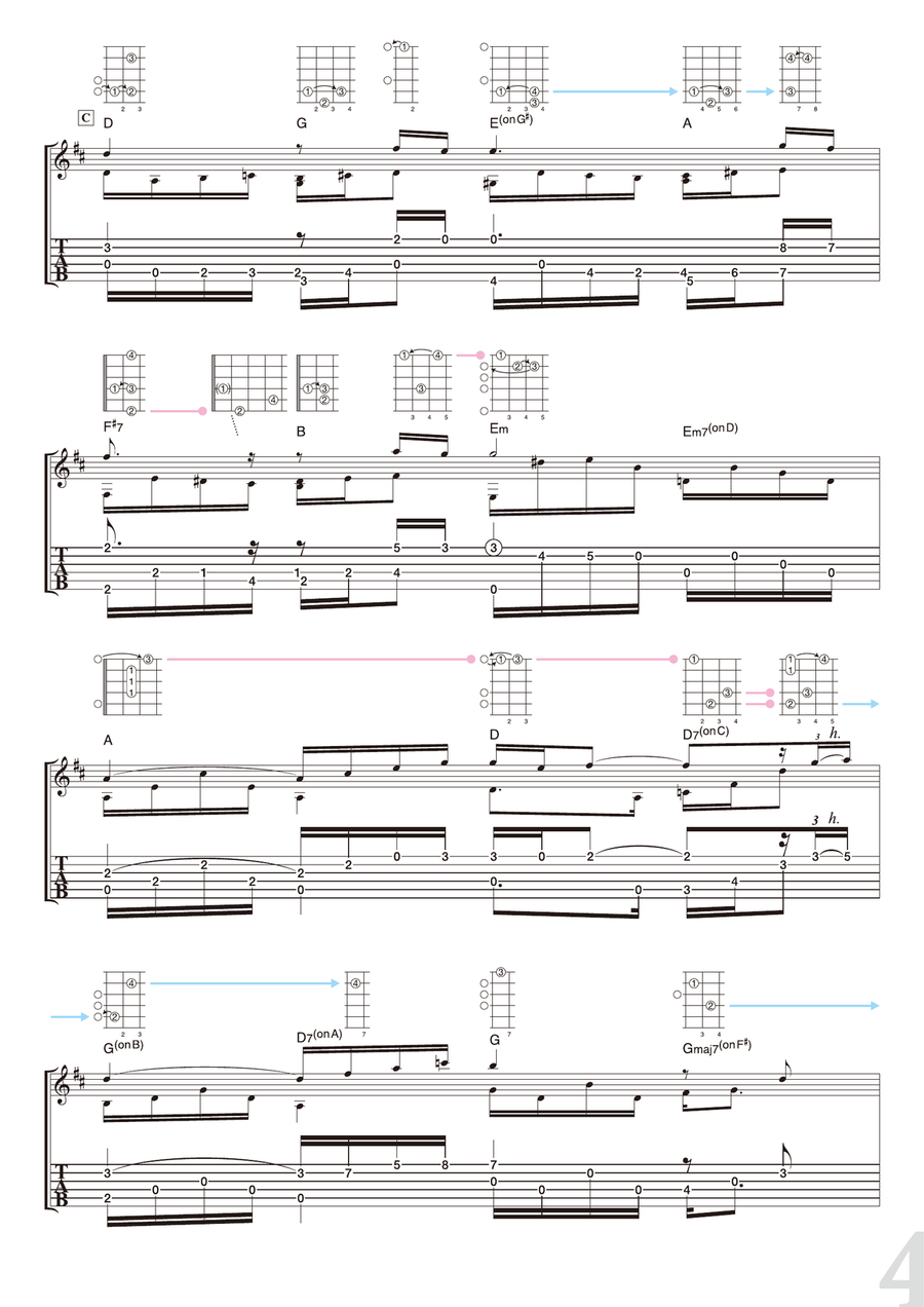 Bach : Air on the G String [for solo acoustic guitar] Acoustic Guitar scores gallery preview page 4