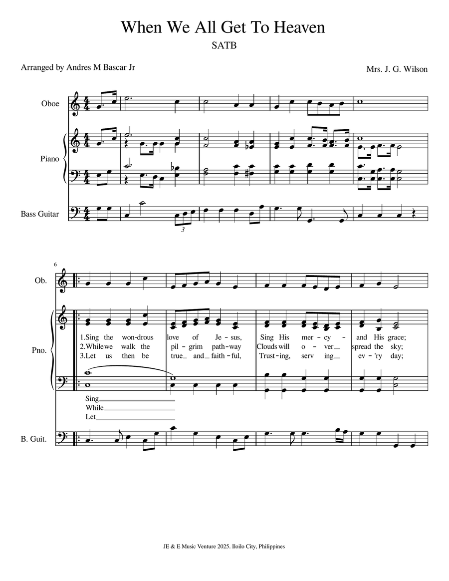 When We All Get to Heaven 4-Part scores gallery preview page 1