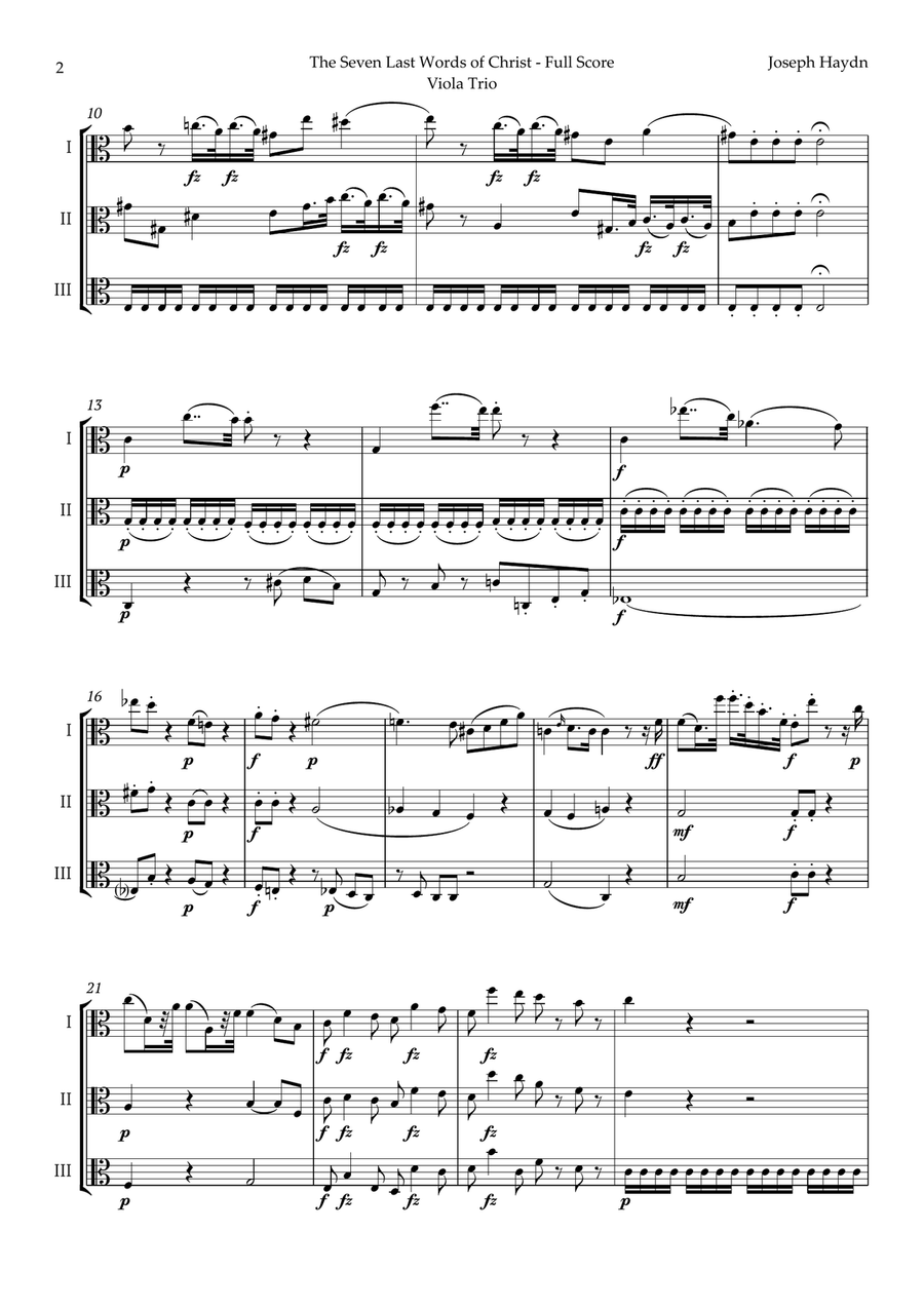 The Seven Last Words of Christ by Haydn for Viola Trio String Trio scores gallery preview page 2