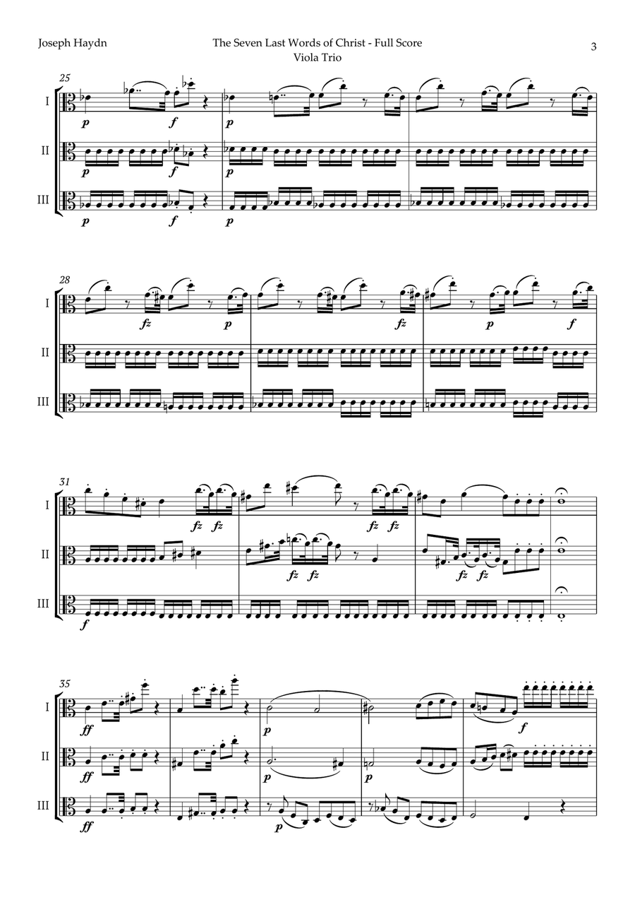 The Seven Last Words of Christ by Haydn for Viola Trio String Trio scores gallery preview page 3