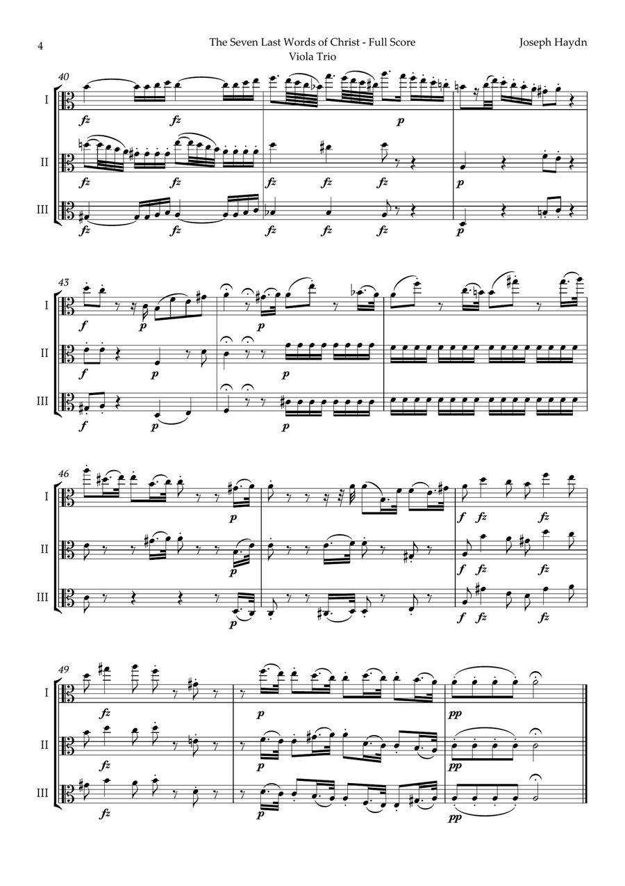 The Seven Last Words of Christ by Haydn for Viola Trio String Trio scores gallery preview page 4