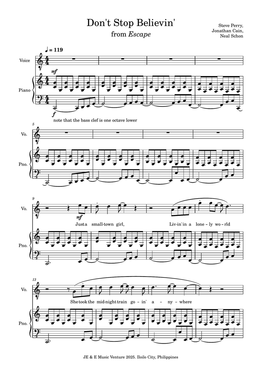 Don't Stop Believin' Don't Stop Believin' A Cappella scores gallery preview page 1
