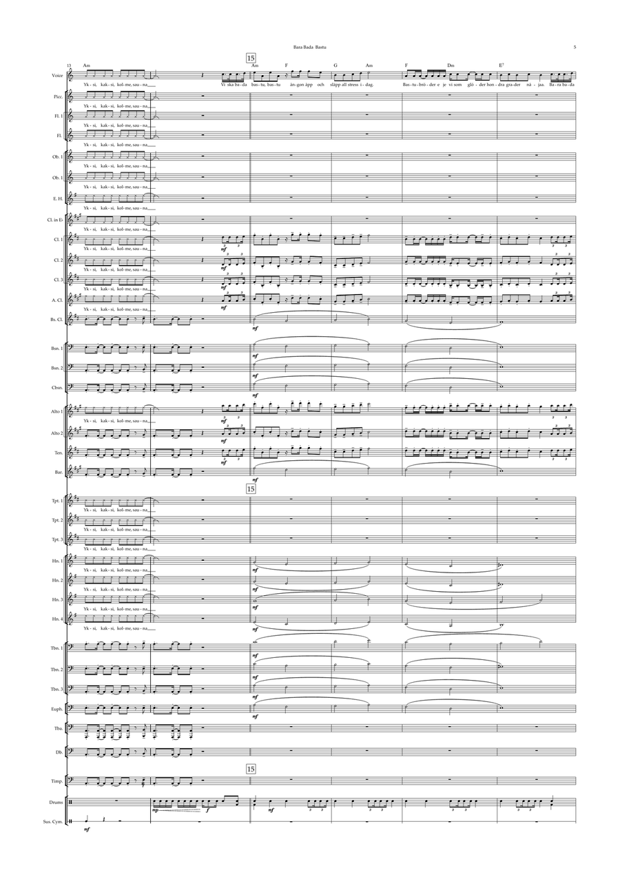 Bara Bada Bastu Concert Band scores gallery preview page 5