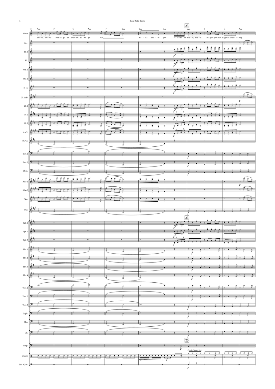 Bara Bada Bastu Concert Band scores gallery preview page 6