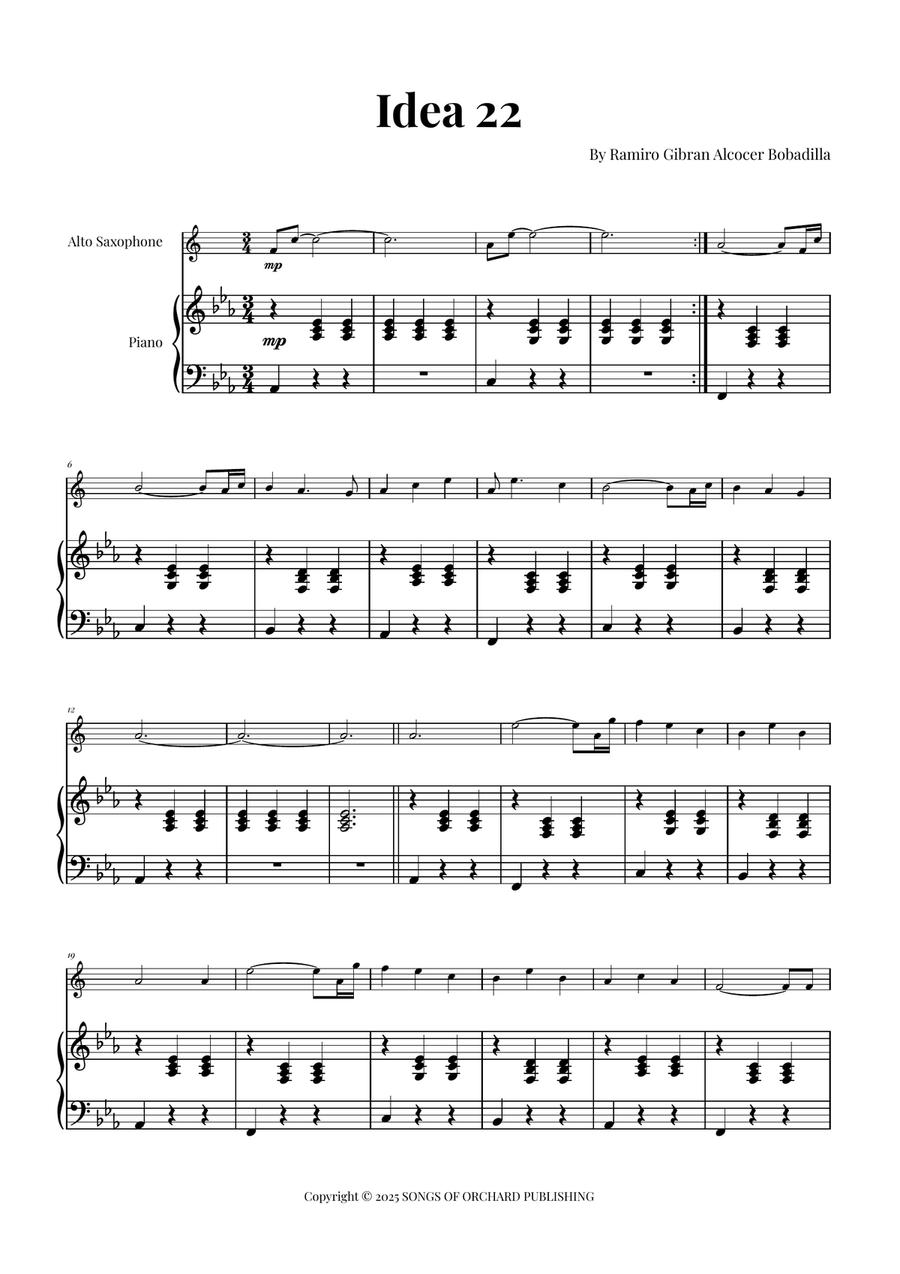 Idea 22 Alto Saxophone scores gallery preview page 1