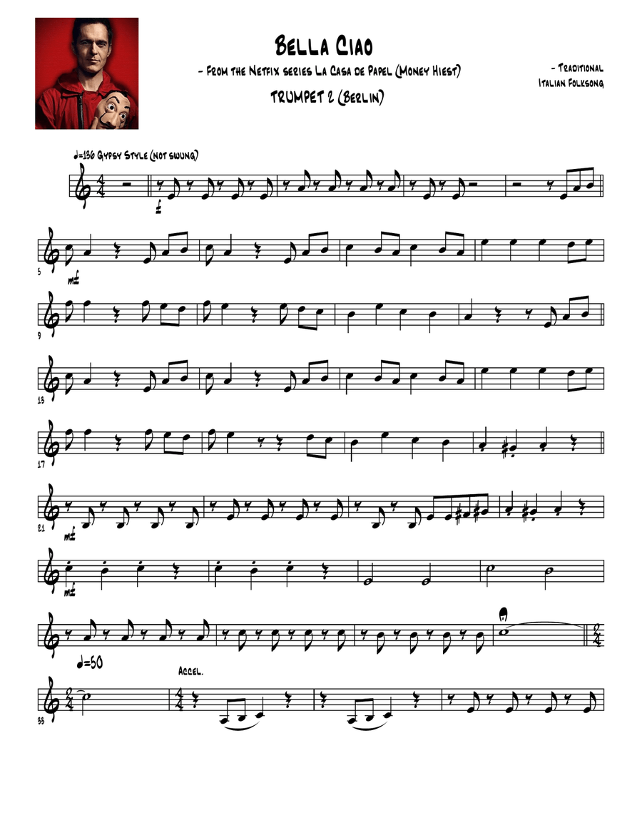 Bella Ciao Baritone Horn TC scores gallery preview page 4