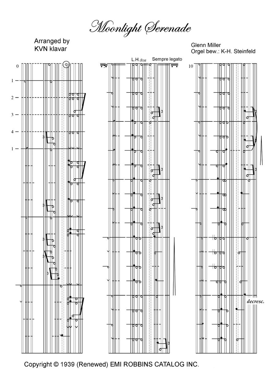 Moonlight Serenade Piano Solo scores gallery preview page 1