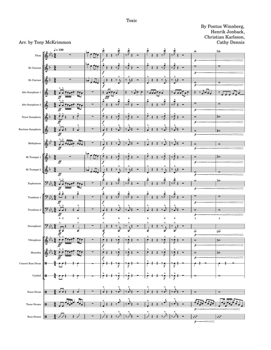 Toxic Toxic Marching Band scores gallery preview page 1