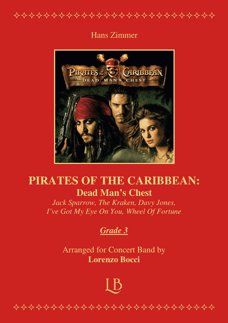 Medley: Jack Sparrow with The Kraken, Davy Jones, I've Got My Eye On You, and Wheel Of Fortune Concert Band scores gallery preview page 1