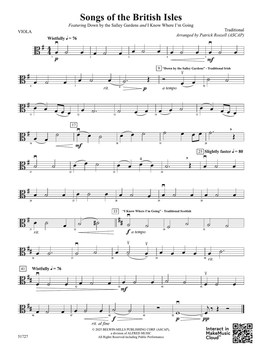Songs of the British Isles: Viola Viola scores gallery preview page 1
