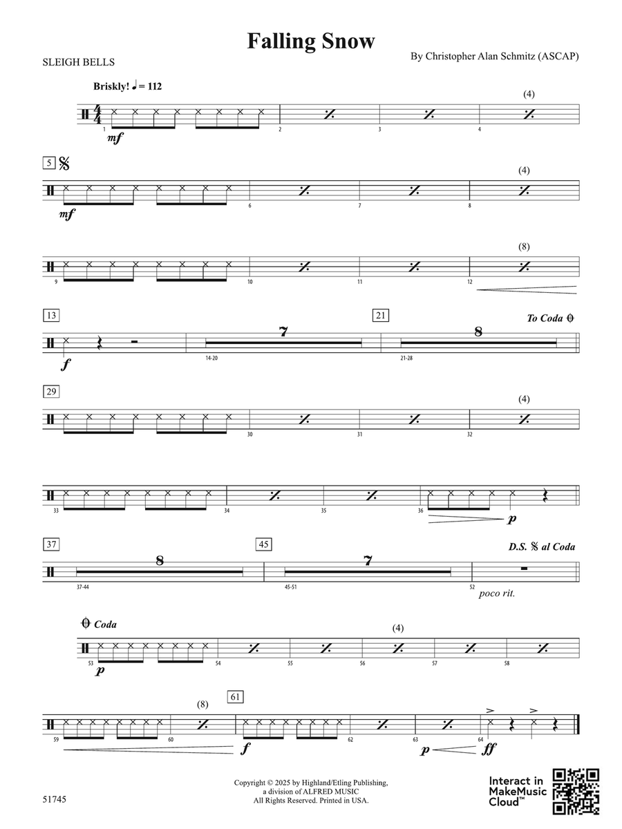 Falling Snow: 1st Percussion Percussion scores gallery preview page 1