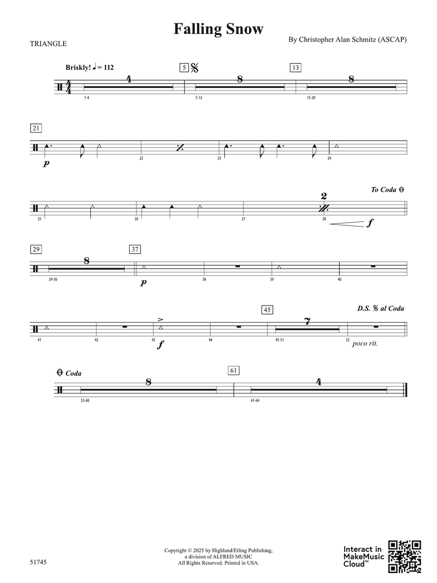 Falling Snow: 2nd Percussion Percussion scores gallery preview page 1