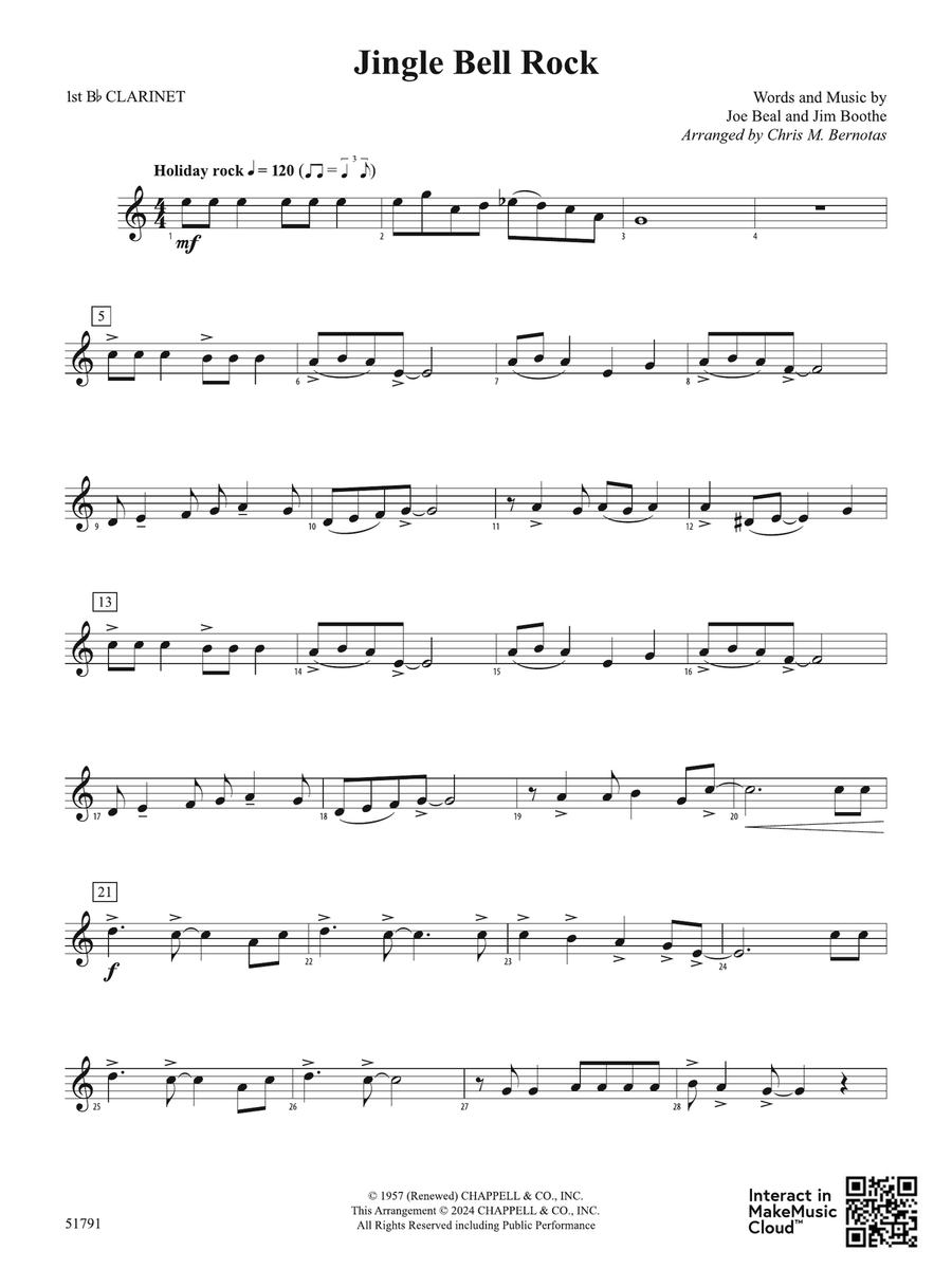 Jingle Bell Rock: 1st B-flat Clarinet B-Flat Clarinet scores gallery preview page 1
