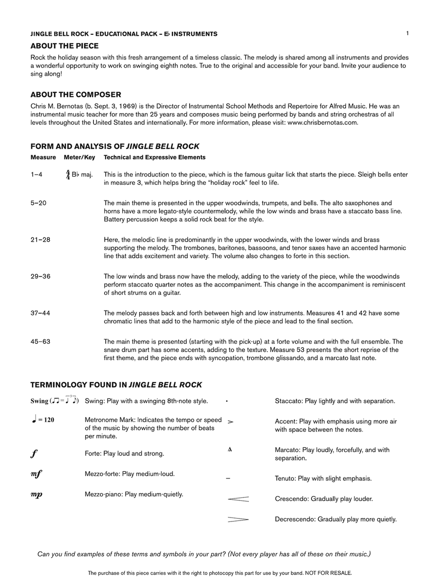Jingle Bell Rock: Eb Educational Pack Part scores gallery preview page 1