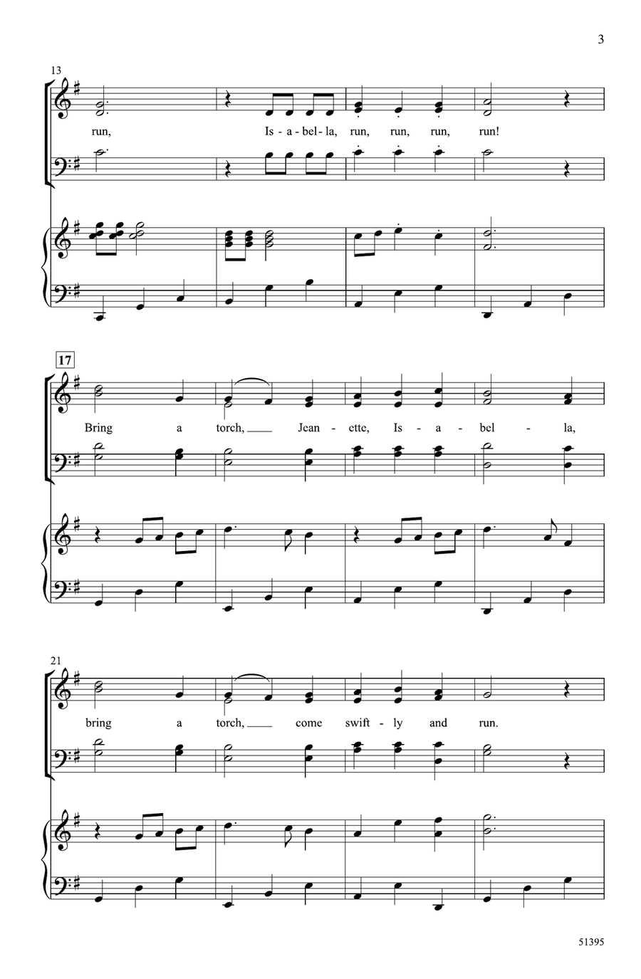 Bring a Torch, Jeanette, Isabella Choir scores gallery preview page 2