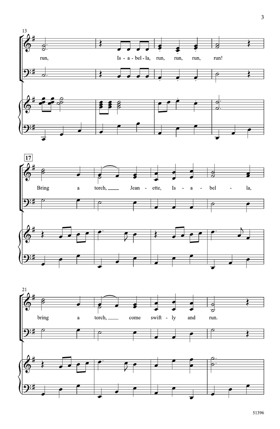 Bring a Torch, Jeanette, Isabella Choir scores gallery preview page 2