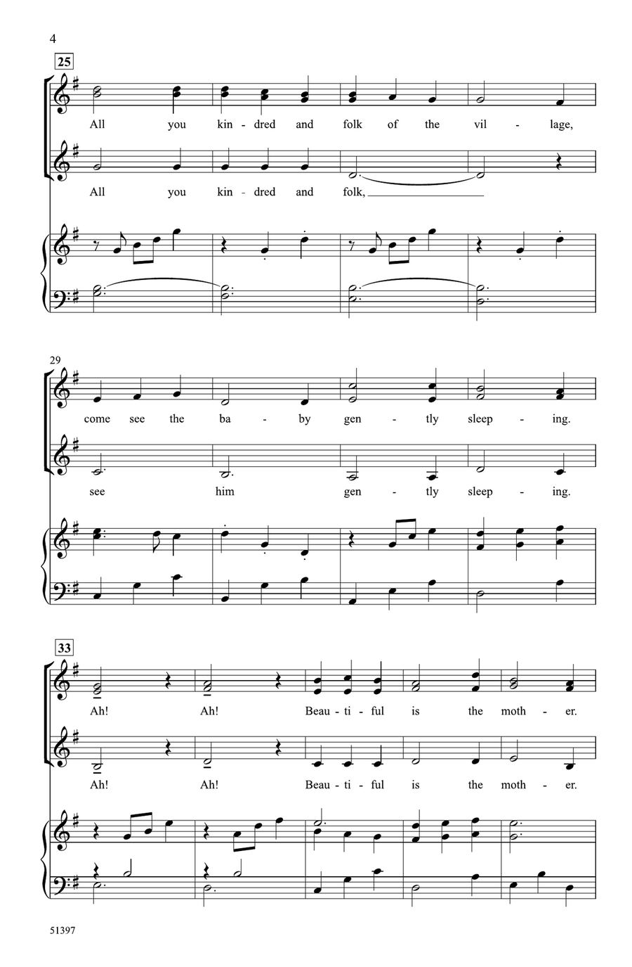 Bring a Torch, Jeanette, Isabella Choir scores gallery preview page 3