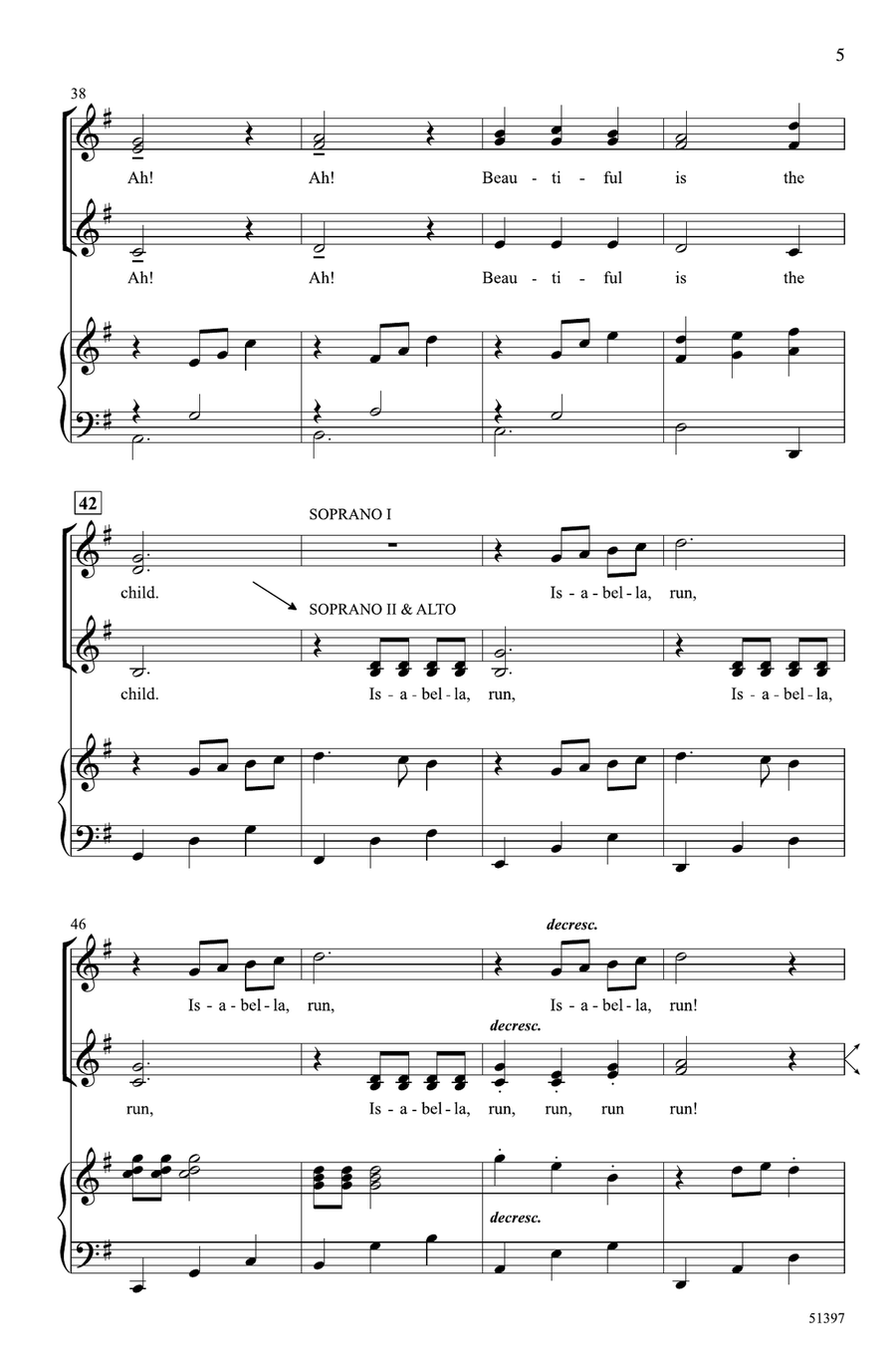 Bring a Torch, Jeanette, Isabella Choir scores gallery preview page 4