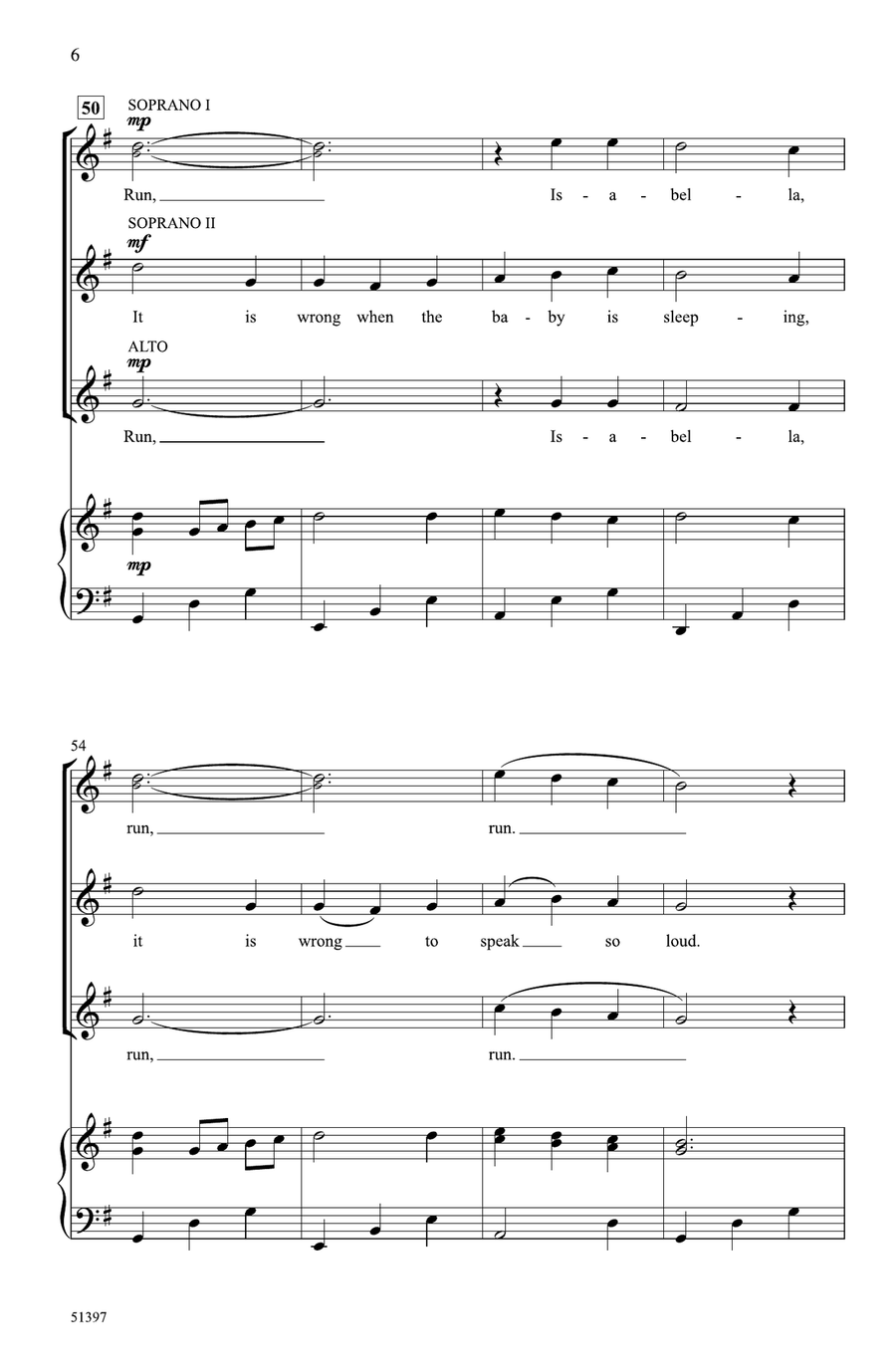 Bring a Torch, Jeanette, Isabella Choir scores gallery preview page 5
