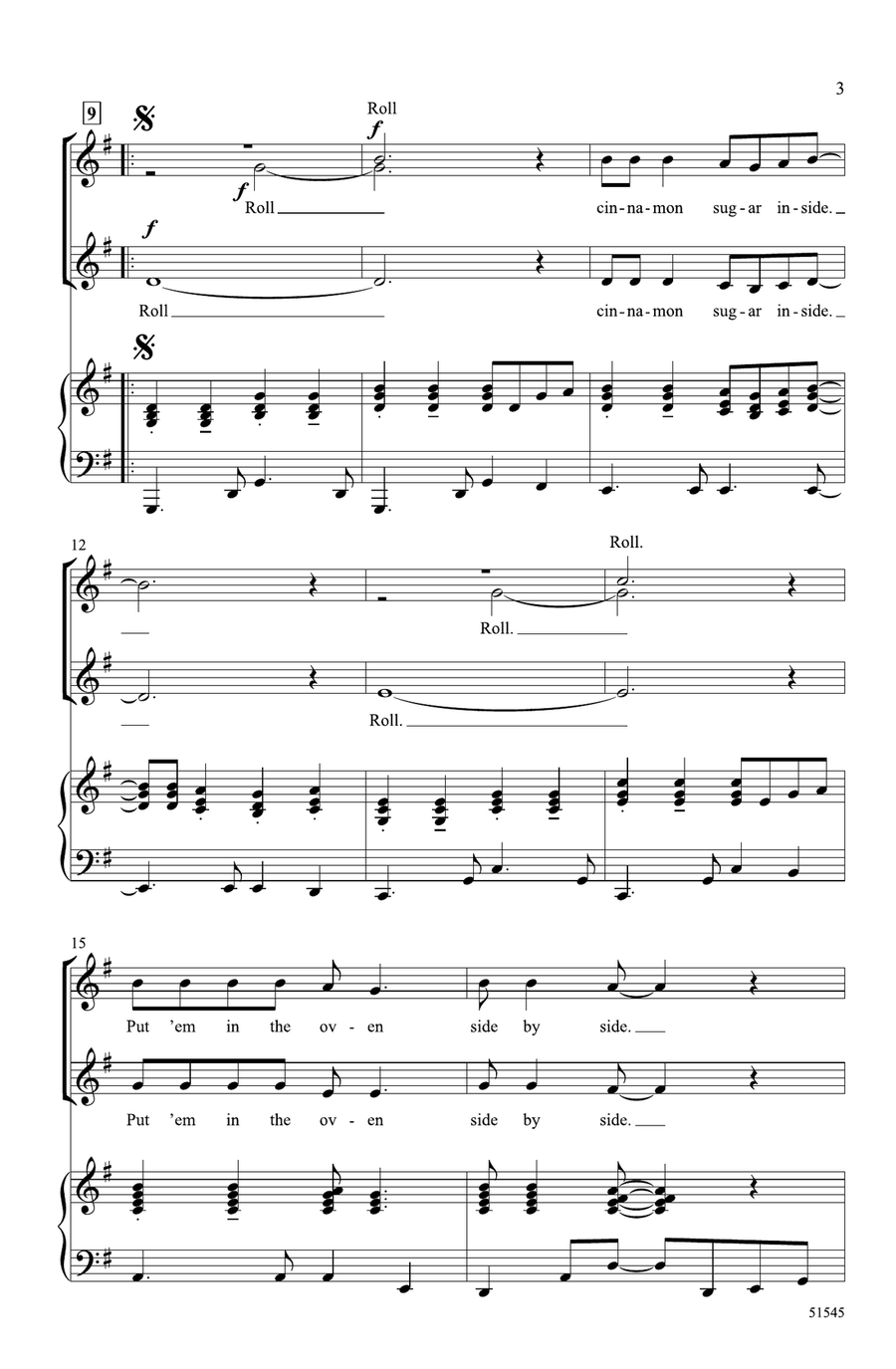 Ooey-Gooey Cinnamon Bun Ooey-Gooey Cinnamon Bun Choir scores gallery preview page 2