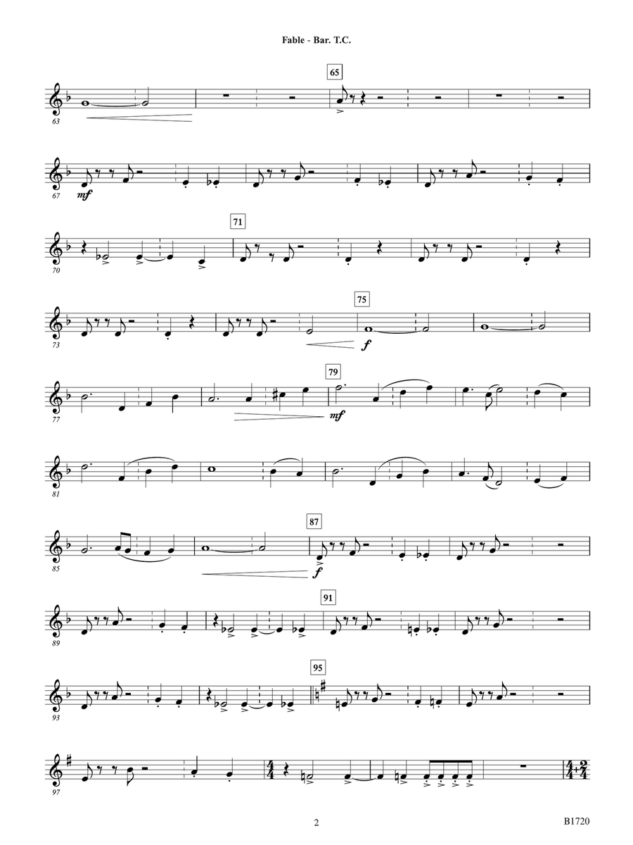 Fable: Baritone T.C. Fable: Baritone T.C. Baritone Horn TC scores gallery preview page 2