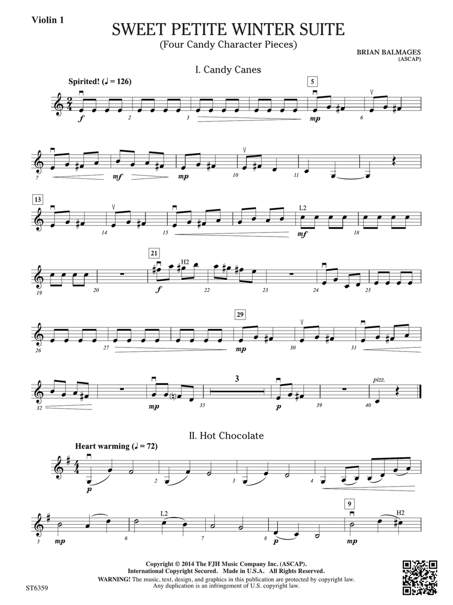Sweet Petite Winter Suite: Violin 1 Violin scores gallery preview page 1