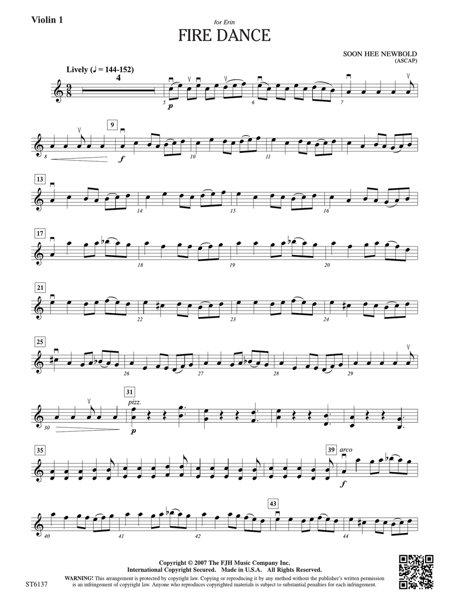 Fire Dance: Violin 1 Fire Dance: Violin 1 Violin scores gallery preview page 1