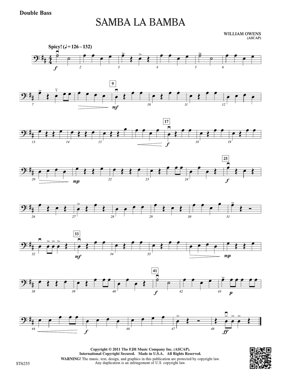 Samba La Bamba: Double Bass Double Bass scores gallery preview page 1