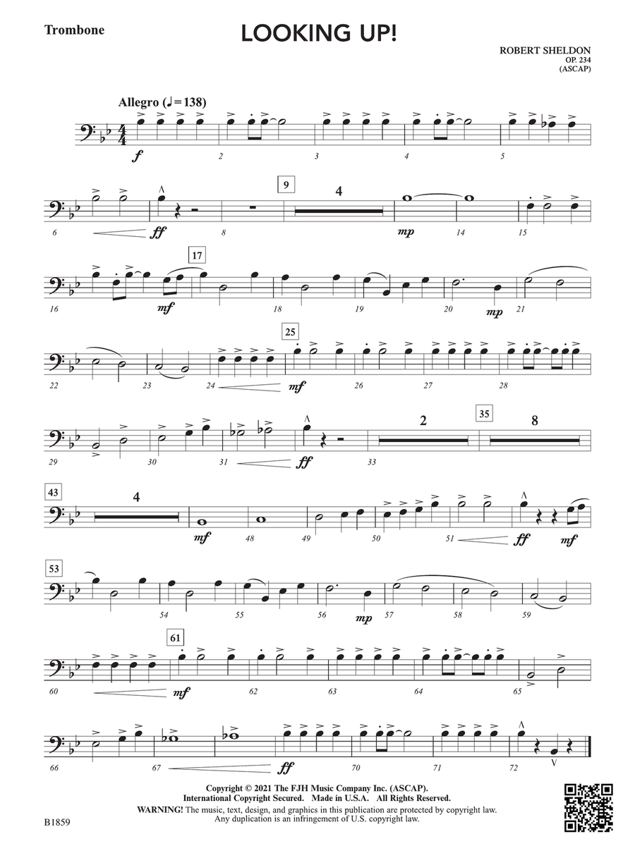 Looking Up!: Trombone Looking Up!: Trombone Trombone scores gallery preview page 1