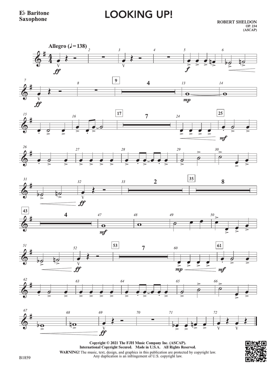 Looking Up!: E-flat Baritone Saxophone Baritone Saxophone scores gallery preview page 1