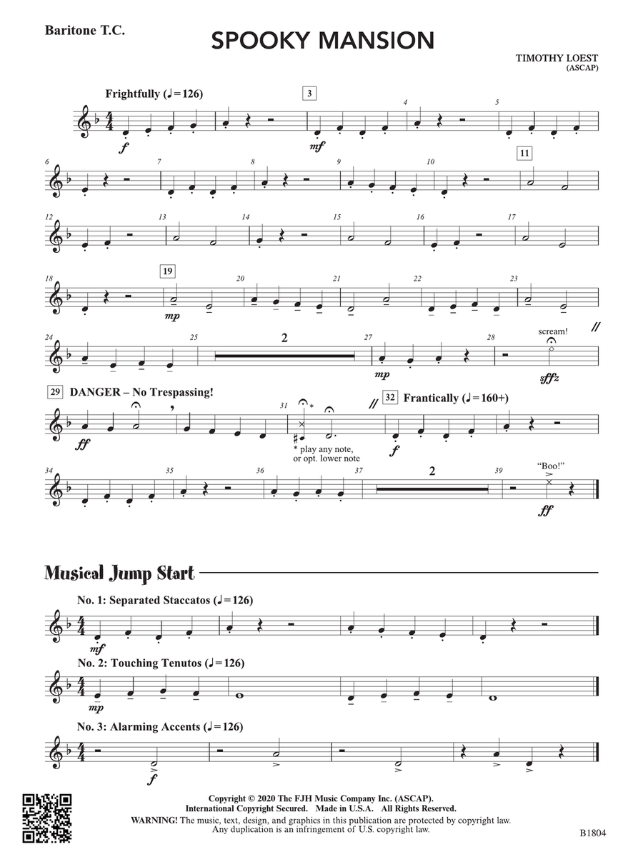 Spooky Mansion: Baritone T.C. Baritone Horn TC scores gallery preview page 1