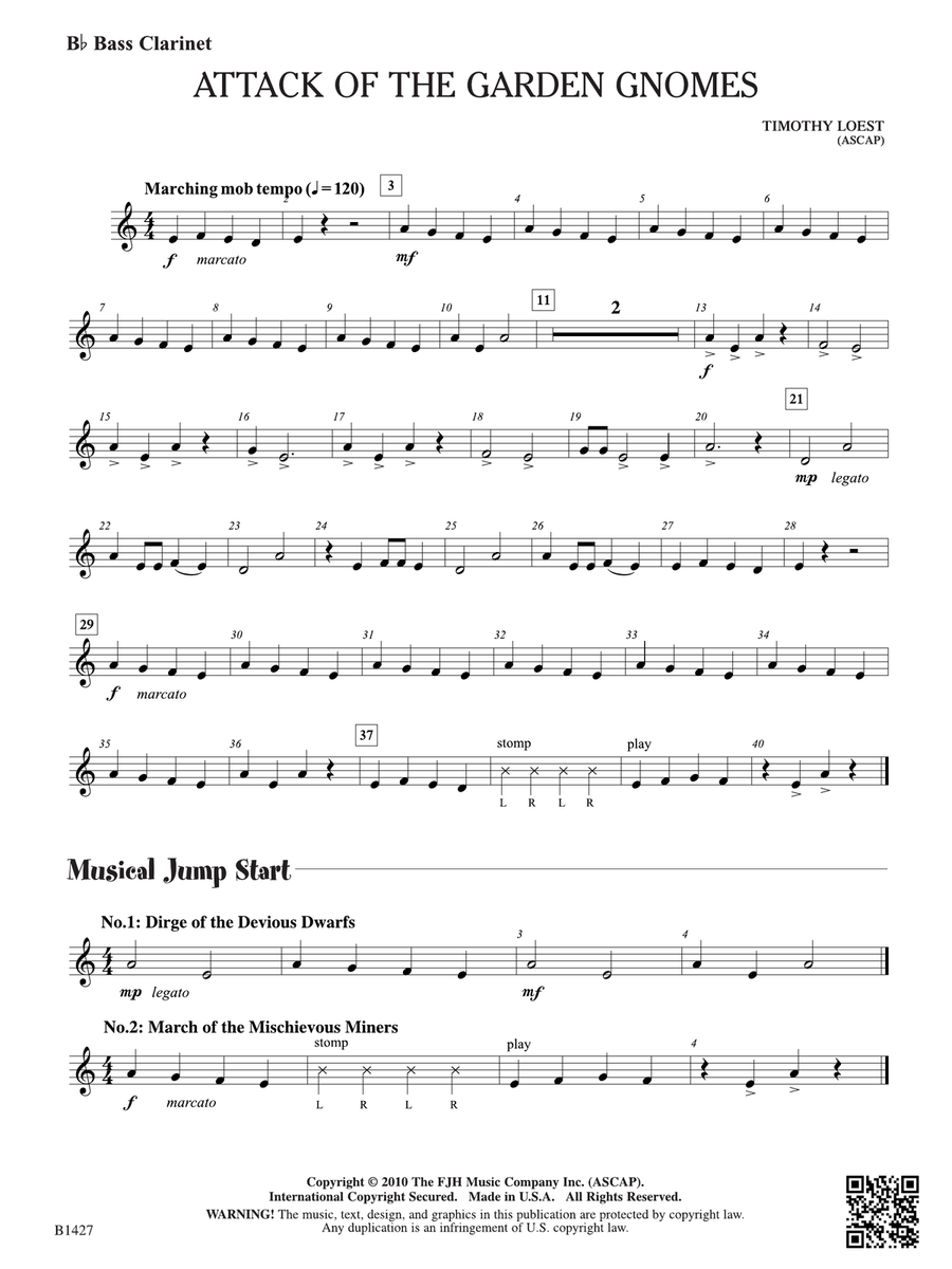 Attack of the Garden Gnomes: B-flat Bass Clarinet Bass Clarinet scores gallery preview page 1